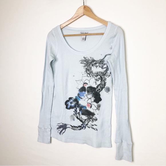 Lucky Brand Light Blue thermal, graphic, long sleeve T-shirt - Picture 7 of 9